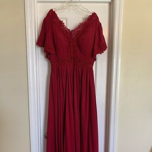 Azazie Bridesmaid Tulum Dress in Burgundy